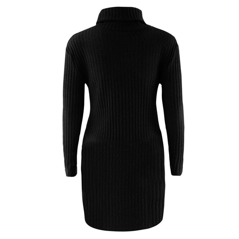 plus-size-fashion-women-knitted-dress-solid-turtleneck-sweater-dress-long-sleeve-casual-party-mini-dress-long-ladies-pullover BBL