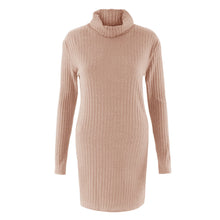 plus-size-fashion-women-knitted-dress-solid-turtleneck-sweater-dress-long-sleeve-casual-party-mini-dress-long-ladies-pullover BBL