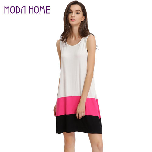plus-size-women-casual-dresses-round-neck-sleeveless-pocket-dress-patchwork-sexy-party-mini-dress-vestido-de-festa BBL