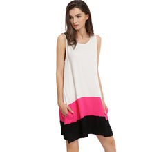 plus-size-women-casual-dresses-round-neck-sleeveless-pocket-dress-patchwork-sexy-party-mini-dress-vestido-de-festa BBL