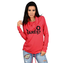 Plus Size Women Hoody Sweatshirt Women Who Cares Letter Print Hoodies Long Sleeve Casual Hooded Sweatshirts GV288