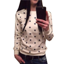 Plus Size Women's Hoodies Sweatshirt Casual Full Sleeve Stars Print Pullovers Women's Hoody Tops GV114