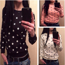 Plus Size Women's Hoodies Sweatshirt Casual Full Sleeve Stars Print Pullovers Women's Hoody Tops GV114