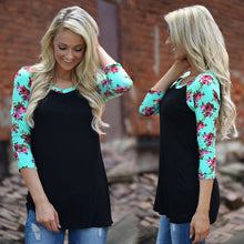 Plus Size Womens Blouse Ladies O-Neck Floral Printed Blusas Shirts Casual Tops Shirts Women Clothing GV359