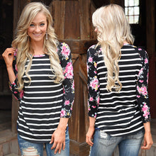 Plus Size Womens Blouse Ladies O-Neck Floral Printed Blusas Shirts Casual Tops Shirts Women Clothing GV359