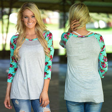 Plus Size Womens Blouse Ladies O-Neck Floral Printed Blusas Shirts Casual Tops Shirts Women Clothing GV359