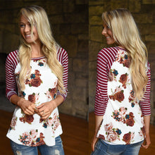 Plus Size Womens Blouse Ladies O-Neck Floral Printed Blusas Shirts Casual Tops Shirts Women Clothing GV359