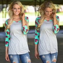 Plus Size Womens Blouse Ladies O-Neck Floral Printed Blusas Shirts Casual Tops Shirts Women Clothing GV359