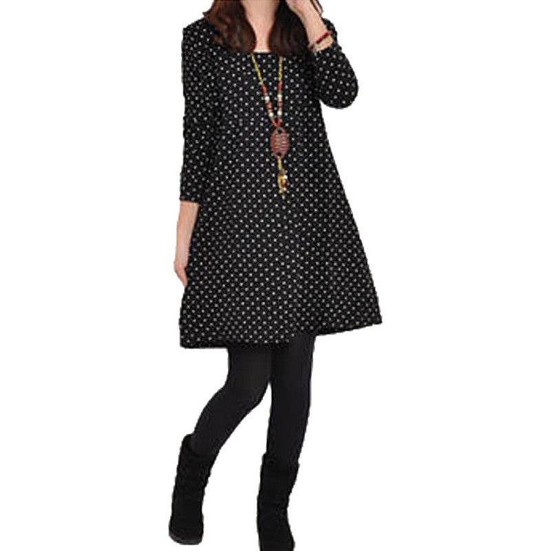 pregnant-maternity-womens-casual-dress-long-sleeve-dot-loose-dresses-blouse-new-py5 BBL