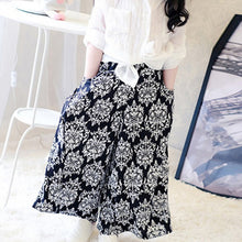princess-girls-floral-print-ethnic-elastic-tutu-skirts-pants-kids-loose-a-line-long-pant-new BBL