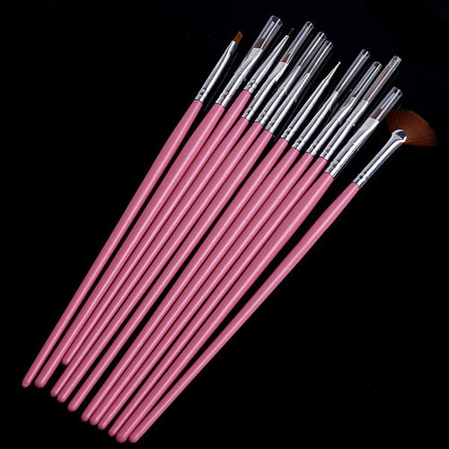 professional-12pcs-uv-gel-pen-brush-nail-art-acrylic-brush-pen-dotting-draw-paint-tool-set-pink-nail-art-brush BBL