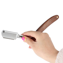 professional-mens-shaving-razor-retro-folding-shaver-carbon-steel-barber-beard-with-razor-blade-wood-handle BBL