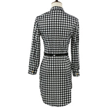 women-sexy-dress-bodycon-dresses-v-neck-three-quarter-sleeve-plaid-vintage-dress-bandage-dress-clubwear BBL