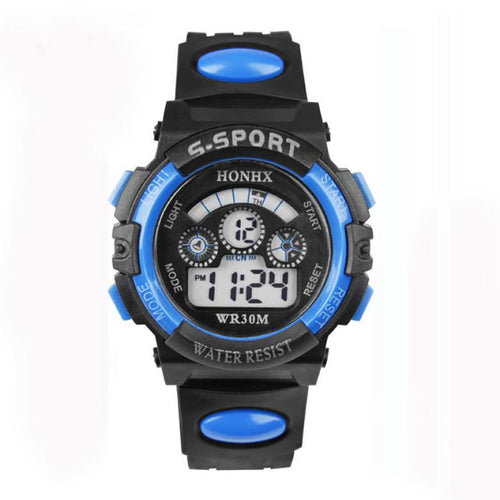 Promotional Gifts Waterproof Children Boy Digital LED Quartz Alarm Date Sports Wristwatch for Cool Teenagers