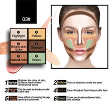 Face Shading Modification Of Color & Six-Color Contour Bronzer Highlighter Palette Set Trimming Powder Paste Composition