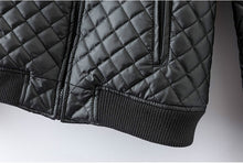 Quilting Plaid Bomber Quilted Jacket Zipper pockets Long sleeve Thick Padded Short Coat Pilots Outwear Tops Black White