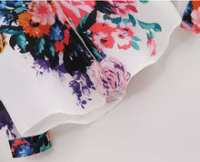 Retro Bloom Contrast Colorful Floral Print Lapel Long sleeve Shirt Women's Flower Print Shirt Blouse Tops