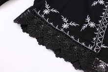 Retro Embroidery Snow Flower Crotoch Lace Hem Cardigan Kimono Shirt Brand Show style Women's Beach Holiday Blouse Tops