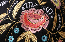 Retro Floral Embroidery Sweater Women O neck Long Sleeve Knitwear Jumper Pullover kleding jerseis mujer femme Black