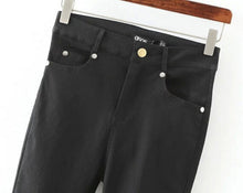 Retro High Waist Skinny Pencil Jeans Women's Stretch Legging Long Pencil Pants Slim fit Denim Trousers black s m l