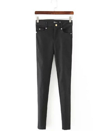 Retro High Waist Skinny Pencil Jeans Women's Stretch Legging Long Pencil Pants Slim fit Denim Trousers black s m l
