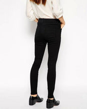 Retro High Waist Skinny Pencil Jeans Women's Stretch Legging Long Pencil Pants Slim fit Denim Trousers black s m l