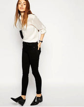 Retro High Waist Skinny Pencil Jeans Women's Stretch Legging Long Pencil Pants Slim fit Denim Trousers black s m l