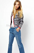 Retro Red Color Package edge Alphabet Print Short Jacket Quilted Cardigan Thin Padded Coats Outwear Tops