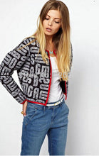 Retro Red Color Package edge Alphabet Print Short Jacket Quilted Cardigan Thin Padded Coats Outwear Tops
