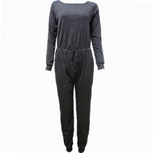 Rompers Womens Jumpsuit Full Sleeve O Neck Casual Loose Long Jumpsuit Grey Bodysuit Outdoor Sport Swearing