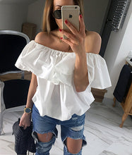 Ruffles Off Shoulder Women Blouse Candy Color Butterfly Sleeve Tops Sexy Loose blusa volante mujer GV244