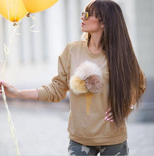 Russian Ladies Colorful Plush Ball Hoodies Novelty Causal Women's Sweatshirts Long Sleeve O-Neck Women Hoodies