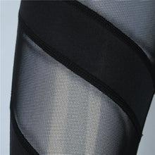 S-XXL Sexy Mesh Patchwork Fitness Legging Stretch High Waist Leggings Women Black Skinny Sports Gym Legging