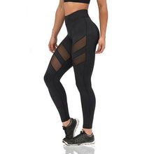 S-XXL Sexy Mesh Patchwork Fitness Legging Stretch High Waist Leggings Women Black Skinny Sports Gym Legging