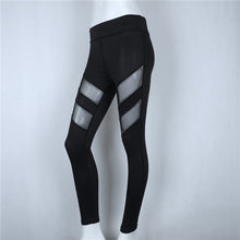 S-XXL Sexy Mesh Patchwork Fitness Legging Stretch High Waist Leggings Women Black Skinny Sports Gym Legging