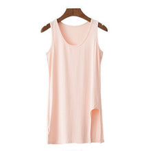 S-XXL Oversized Tops For Women Modal Casual Long Tank Top T Shirt Women Split Tee Shirt Big Size Slim T Shirts