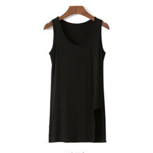 S-XXL Oversized Tops For Women Modal Casual Long Tank Top T Shirt Women Split Tee Shirt Big Size Slim T Shirts