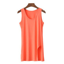 S-XXL Oversized Tops For Women Modal Casual Long Tank Top T Shirt Women Split Tee Shirt Big Size Slim T Shirts