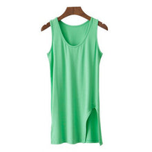 S-XXL Oversized Tops For Women Modal Casual Long Tank Top T Shirt Women Split Tee Shirt Big Size Slim T Shirts