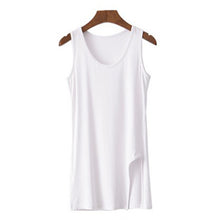 S-XXL Oversized Tops For Women Modal Casual Long Tank Top T Shirt Women Split Tee Shirt Big Size Slim T Shirts