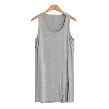S-XXL Oversized Tops For Women Modal Casual Long Tank Top T Shirt Women Split Tee Shirt Big Size Slim T Shirts