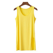 S-XXL Oversized Tops For Women Modal Casual Long Tank Top T Shirt Women Split Tee Shirt Big Size Slim T Shirts