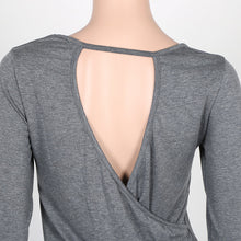 S-XXL Plus Size T Shirt For Women Long Sleeve Back Open Women's T Shirt Cotton Slim Casual Tops Tee Solid Shirts Women Clothing