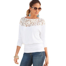 S-XXL Plus Size Women Clothing Long Sleeve Lace Patchwork T Shirt Women Casual O Neck T Shirts Tops Sexy Crochet Tee Shirt Femme
