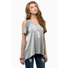 S-XXL Plus Size Women Clothing Sexy Off Shoulder T-shirt Women V Neck Women Tops Cotton Tee Shirt Femme Short Sleeve T Shirt