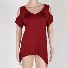 S-XXL Plus Size Women Clothing Sexy Off Shoulder T-shirt Women V Neck Women Tops Cotton Tee Shirt Femme Short Sleeve T Shirt