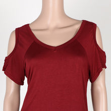 S-XXL Plus Size Women Clothing Sexy Off Shoulder T-shirt Women V Neck Women Tops Cotton Tee Shirt Femme Short Sleeve T Shirt