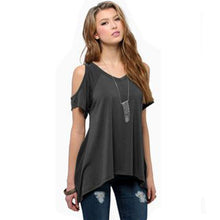 S-XXL Plus Size Women Clothing Sexy Off Shoulder T-shirt Women V Neck Women Tops Cotton Tee Shirt Femme Short Sleeve T Shirt
