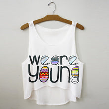 Casual Women Cartoon Crop T-Shirt Emoji Tank Top VBlouse Sleeveless