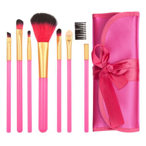 7pc Women Girl Professional Pink Makeup Brush Sets For Powder Eye Shadow Make Up Tools Kit